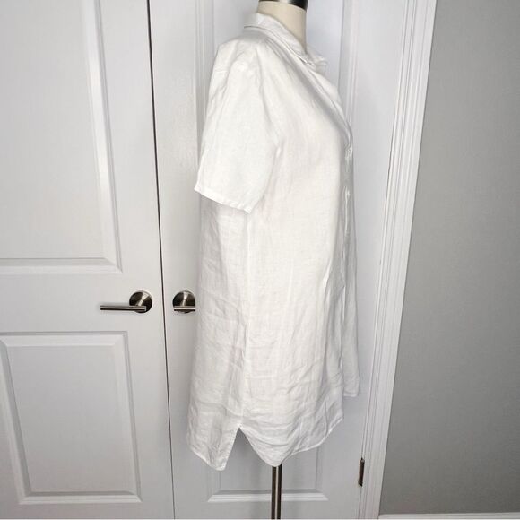 JAMES PERSE 100% Linen Mini Shirtdress White Size 2 Medium - Picture 9 of 10